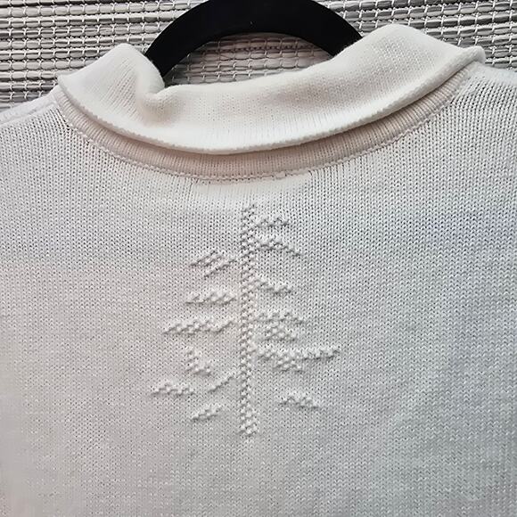 Breckenridge Holiday Sweater Vest Womens 3X Ivory Full Zip Christmas Tree Snow - Picture 7 of 9